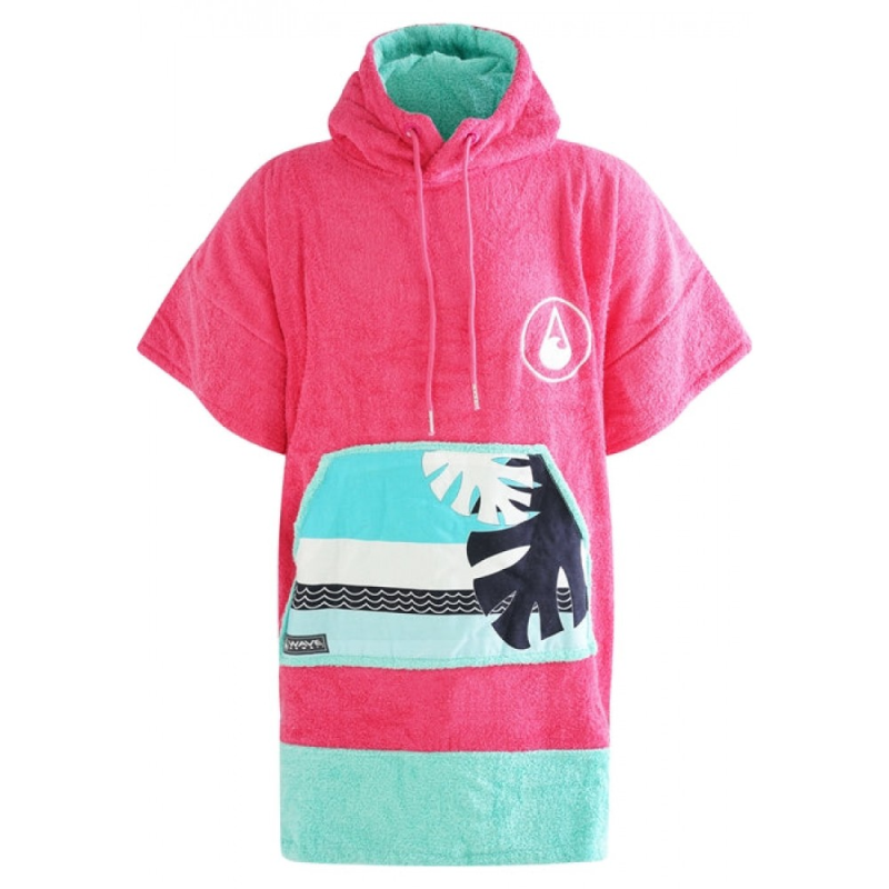 Wave Hawaii Cotton Velours Poncho Pink Wave XS
