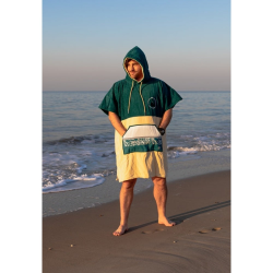 Wave Hawaii Cotton Velours Poncho Petrol M