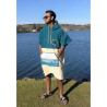 Wave Hawaii Cotton Velours Poncho Petrol M