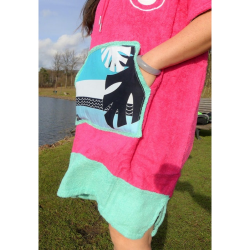 Wave Hawaii Cotton Velours Poncho Pink Wave S