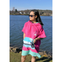 Wave Hawaii Cotton Velours Poncho Pink Wave S