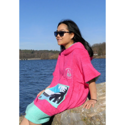 Wave Hawaii Cotton Velours Poncho Pink Wave S