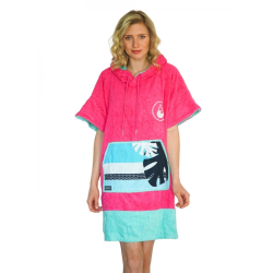 Wave Hawaii Cotton Velours Poncho Pink Wave S